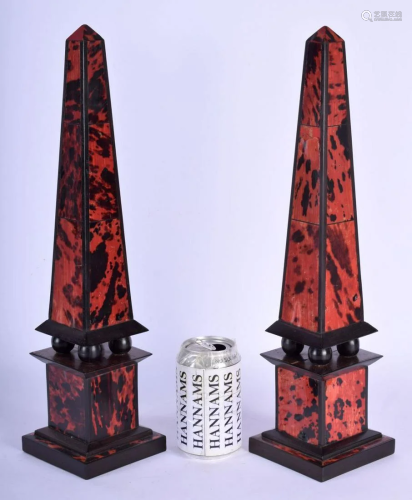A PAIR OF EARLY 20TH CENTURY FAUX TORTOISESHELL