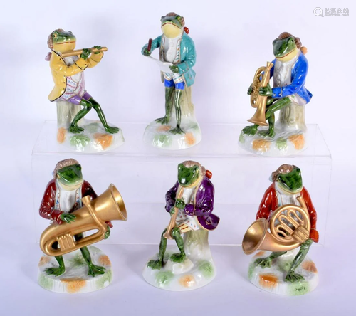 SIX RARE SITZENDORF PORCELAIN FIGURES OF MUSICALS T…