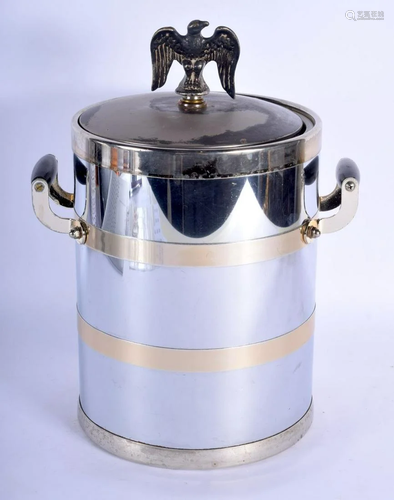 A VINTAGE CONTINENTAL EAGLE TOP SILVER PLATE ICE BUCKET