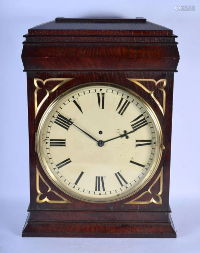 A LARGE ANTIQUE FUSEE BRACKET CLOCK with large circular