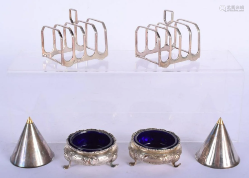 A PAIR OF 1970S ENGLISH SILVER TOAST RACKS together
