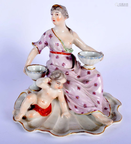 A 19TH CENTURY EUROPEAN PORCELAIN FIGURE OF A FEMALE