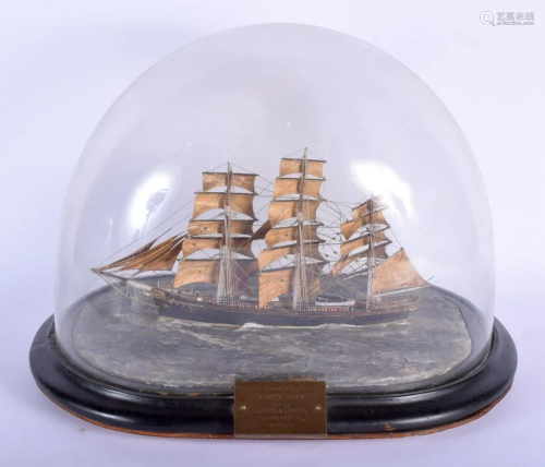 AN ANTIQUE SCOTTISH MODEL OF THE CUTTY SARK. 32 cm …
