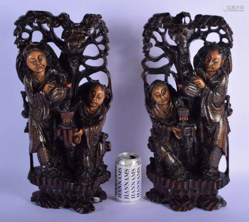 A RARE PAIR OF 19TH CENTURY CHINESE SILVER INLAID