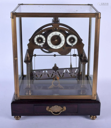 A CONTEMPORARY ROLLING BALL CONGREVE SKELETON CLOCK.…