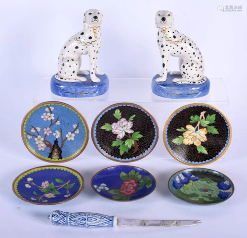 SIX CHINESE CLOISONNE ENAMEL DISHES 20th Century,