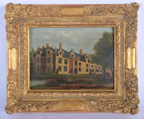 W Grubb (19th Century) Oil on board, Country House.