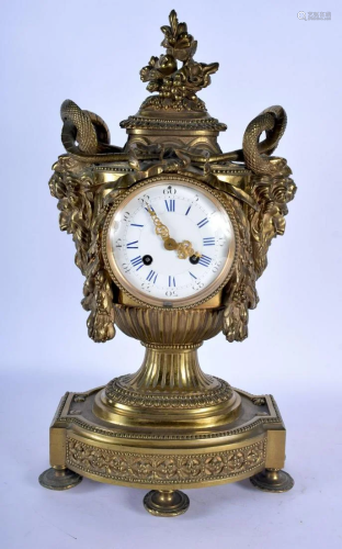 A LARGE 19TH CENTURY FRENCH BRONZE MANTEL CLOCK …