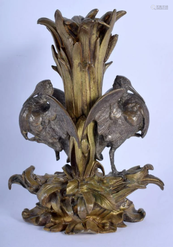 A LOVELY 19TH CENTURY FRENCH ORMOLU AND PATINATED