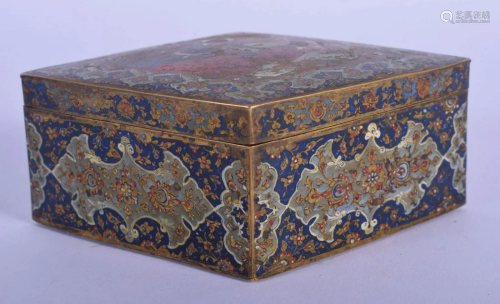 AN 18TH/19TH CENTURY PERSIAN ENAMELLED QAJAR LOZENGE