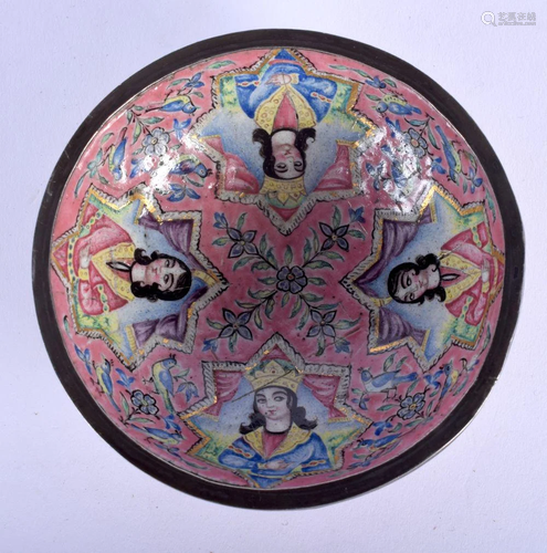 A VERY RARE 19TH CENTURY IRANIAN PERSIAN ENAMELLED