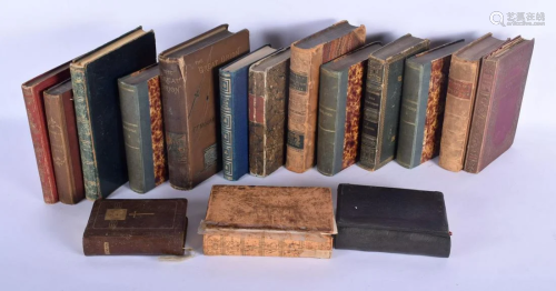 ANTIQUE LEATHER BOUND BOOKS. (qty)