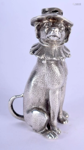A VERY UNUSUAL 19TH CENTURY SILVER FIGURE OF A SEATED