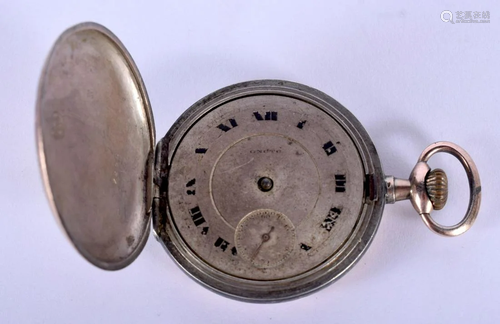 AN ANTIQUE YELLOW METAL NIELLO POCKET WATCH. 58 grams.