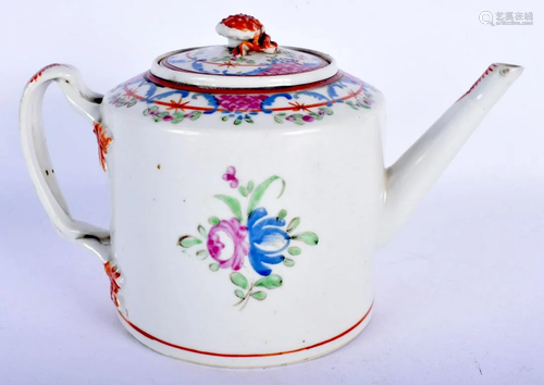 AN 18TH CENTURY CHINESE EXPORT FAMILLE ROSE TEAPOT AND