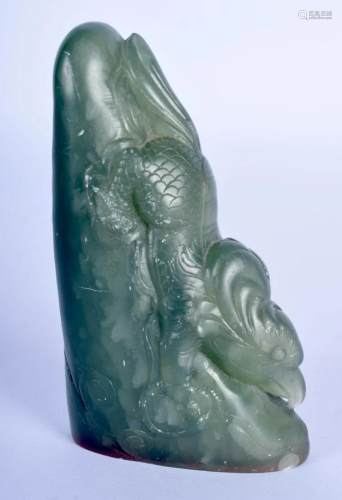 AN EARLY 20TH CENTURY CHINESE CARVED SOAPSTONE SEAL