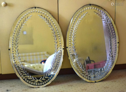 A PAIR OF ANTIQUE CUT GLASS MIRRORS possibly George III