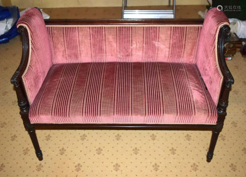 A LOVELY WILLIAM IV UPHOLSTERED SCROLLING MAHOG…