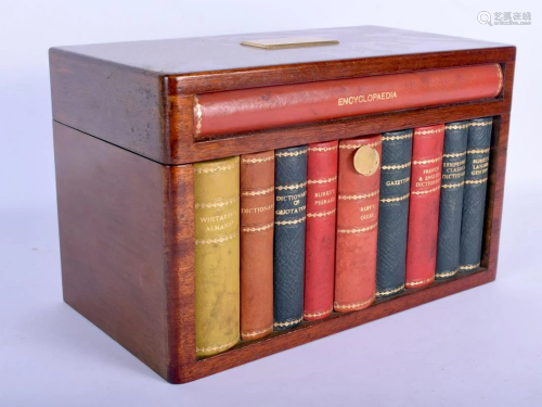 A RARE 1950S DUNHILL FAUX BOOK CIGAR HUMIDOR with