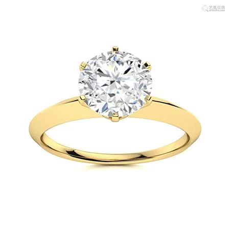 Natural 0.81 CTW Diamond Solitaire Ring 14K Yellow Gold