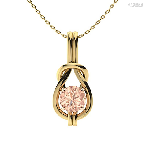 0.42 ctw Morganite Necklace 18K Yellow Gold