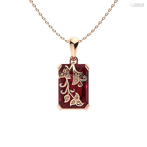 6.27 ctw Ruby Necklace 18K Rose Gold