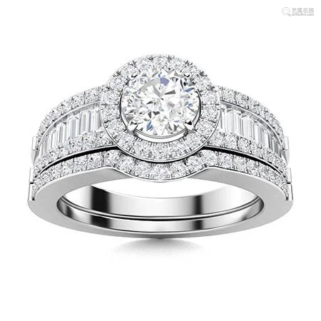 Natural 1.44 CTW Diamond Solitaire Ring 18K White Gold