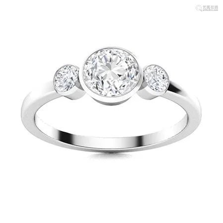 Natural 0.81 CTW Diamond Solitaire Ring 14K White Gold