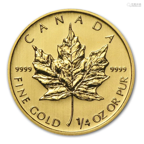 2014 Canada 1/4 oz Gold Maple Leaf BU