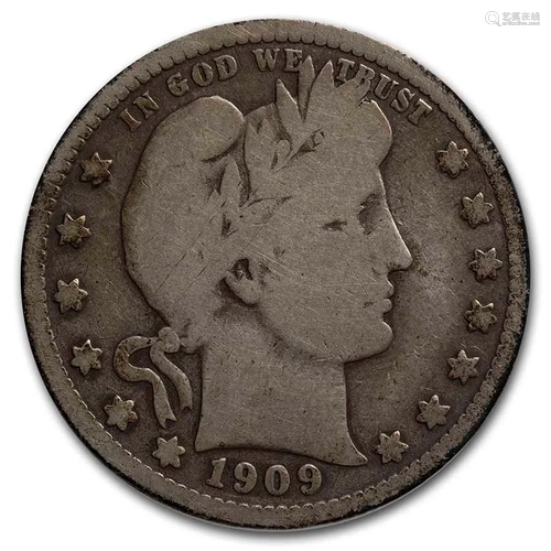 1909-S Barber Quarter VG