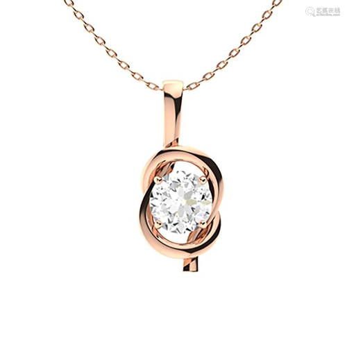 1.27 ctw Diamond Necklace 18K Rose Gold