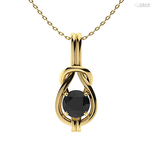 0.42 ctw Onyx Necklace 14K Yellow Gold