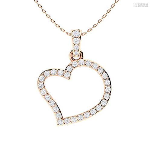 0.35 ctw Diamond Necklace 14K Rose Gold