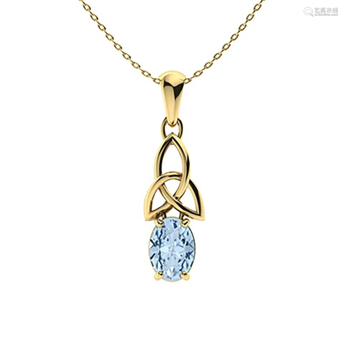 2.13 ctw Aquamarine Necklace 14K Yellow Gold