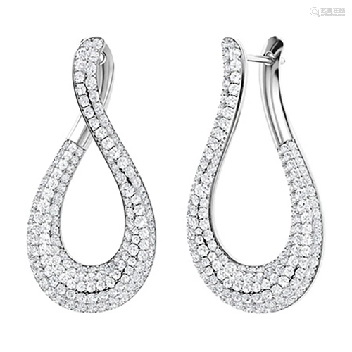 2.3 CTW Diamond Drops Earrings 18K White Gold