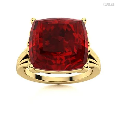 Natural 5.60 CTW Garnet Solitaire Ring 14K Yellow Gold