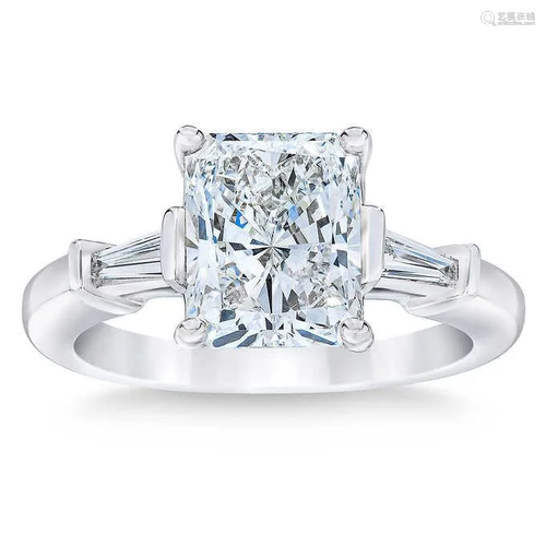 Natural 3.30 CT Diamond Bridal Ring 18K White Gold