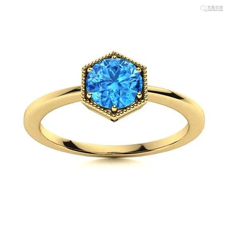 Natural 0.61 CTW Topaz Solitaire Ring 14K Yellow Gold