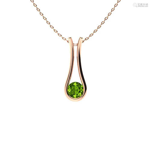 0.26 ctw Peridot Necklace 14K Rose Gold