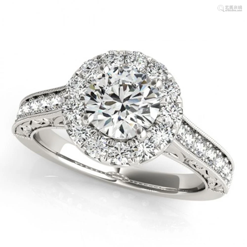 Natural 2.22 ctw Diamond Halo Ring 14k White Gold