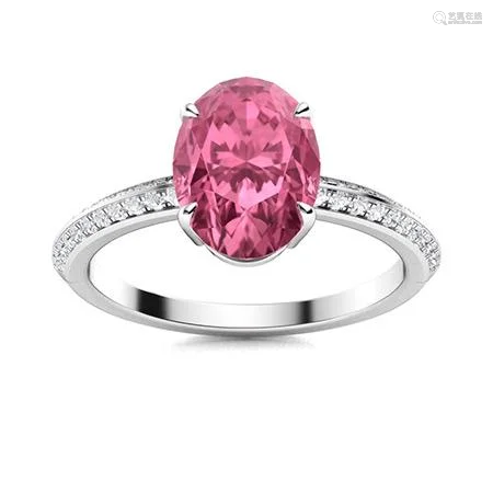 Natural 3.50 CTW Tourmaline & Diamond Engagement Ring