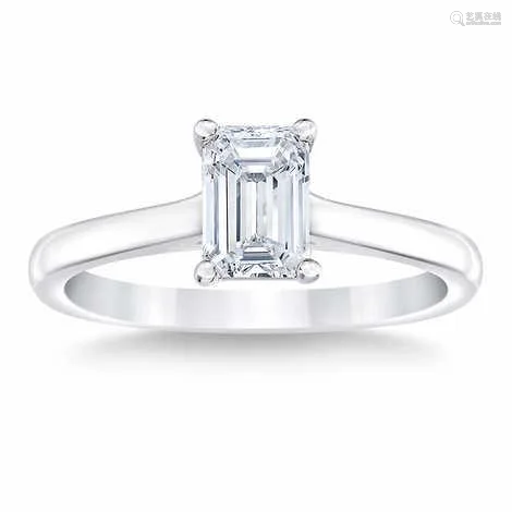 Natural 2 CT Diamond Solitaire Ring 18K White Gold