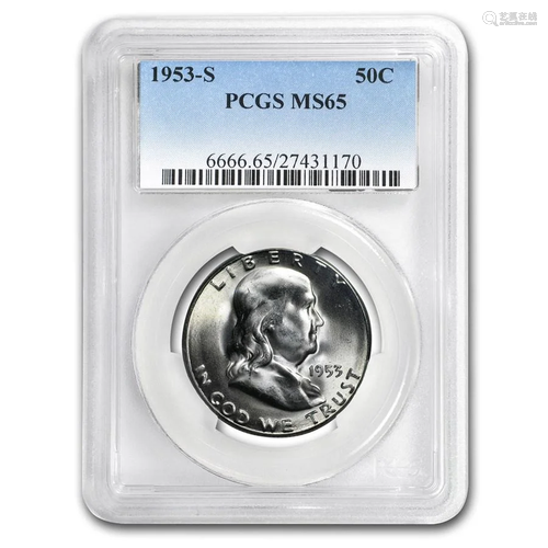 1953-S Franklin Half Dollar MS-65 PCGS