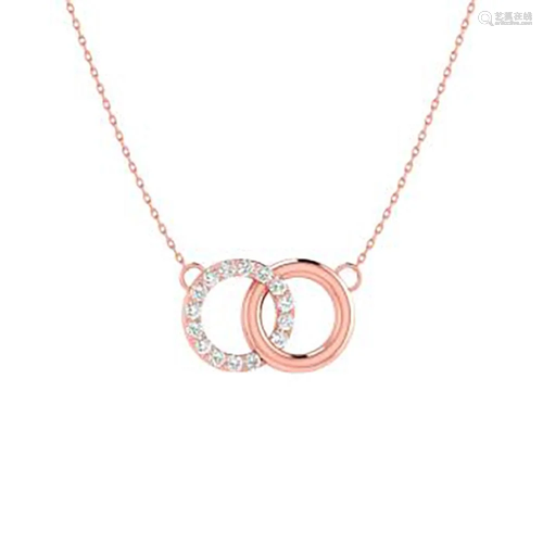 0.21 ctw Diamond Necklace 18K Rose Gold