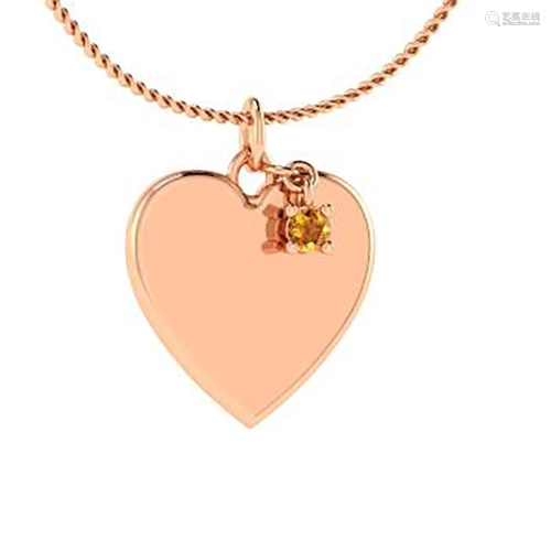 0.04 ctw Citrine Necklace 14K Rose Gold