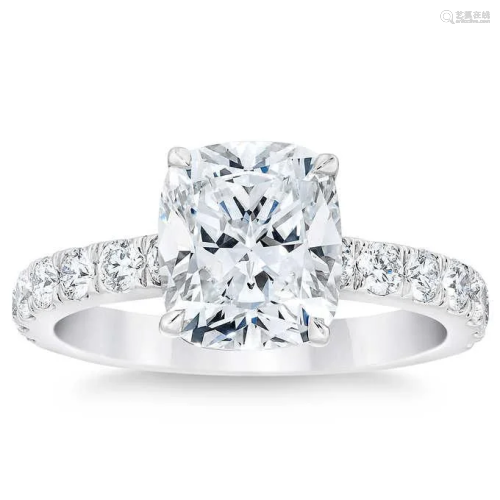 Natural 2.60 CT Diamond Bridal Ring 18K White Gold