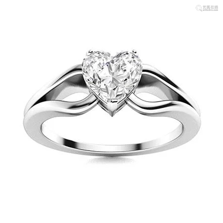 Natural 0.76 CTW Diamond Solitaire Ring 14K White Gold