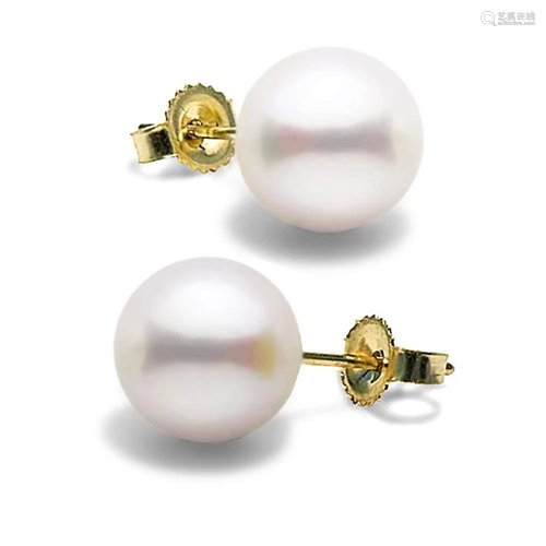 White Elite Collection Pearl Earrings, 8.5-9.0mm