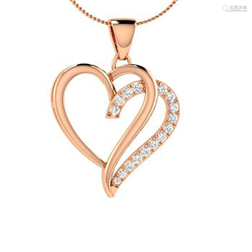 0.13 ctw Diamond Necklace 18K Rose Gold