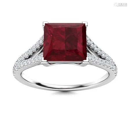 Natural 0.96 CTW Ruby & Diamond Engagement Ring 14K